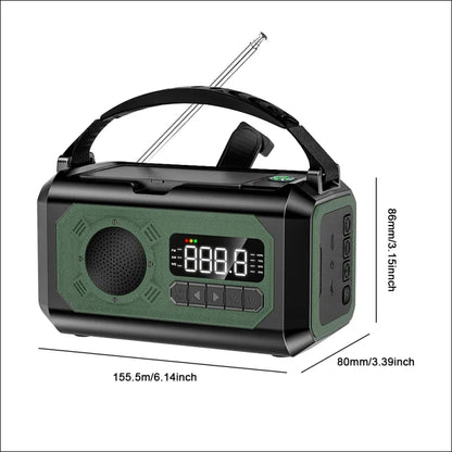 Tragbares digitalradio mit einziehbarer antenne und led-display.