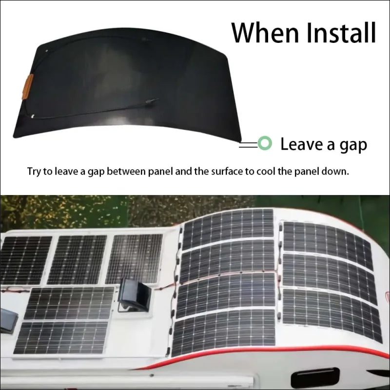 Flexibles Solarpanel für gebogene Flächen mit Kühlspalt, geprüfte 180W, 1 Jahr Garantie