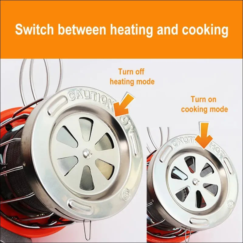 2-in-1 Propane Gas Heater and Cooker, 19.6x14cm