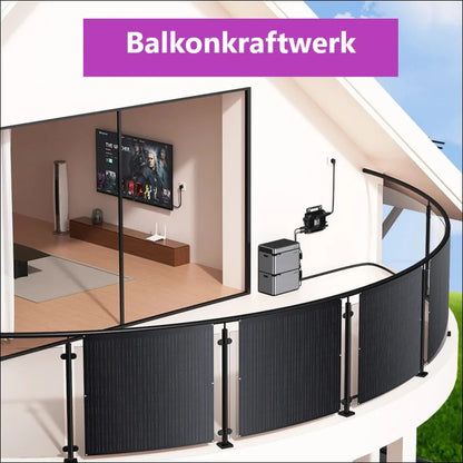 Balkonmontiertes 220W Balkonkraftwerk Solarpanel mit Batterie, 1150×1090mm, geprüfte Qualität