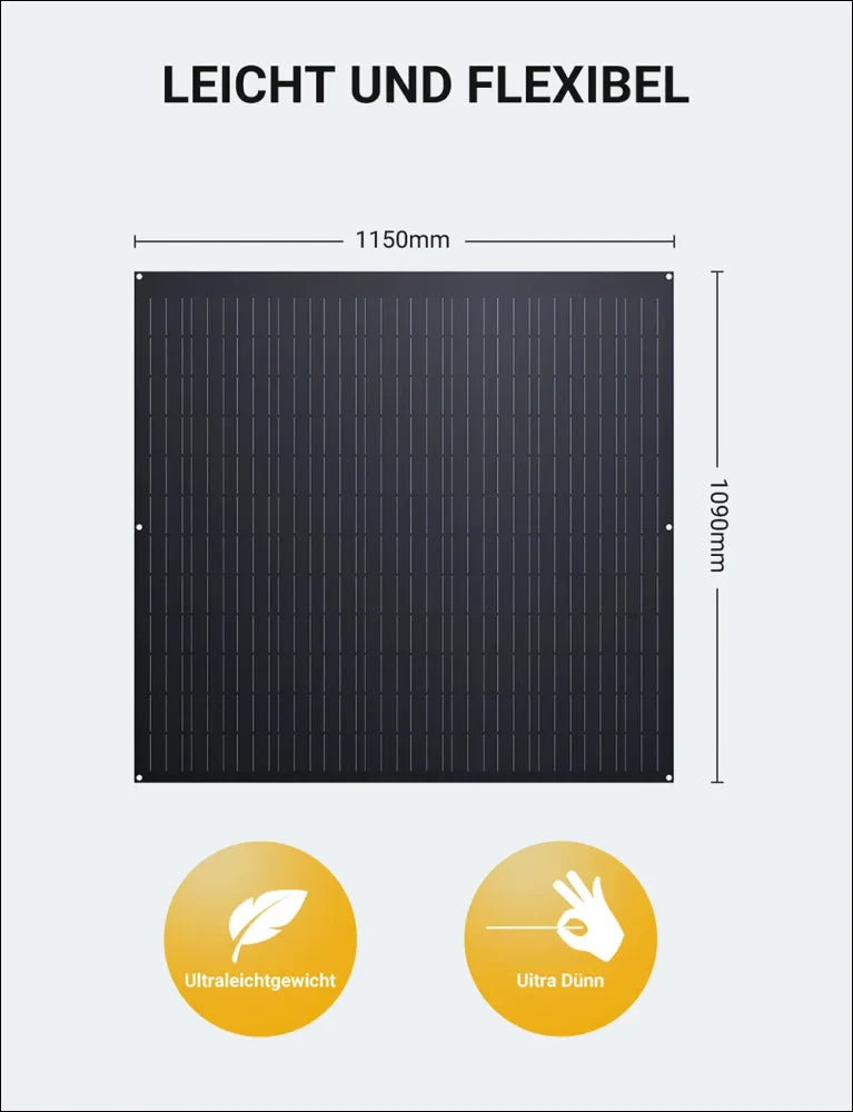 Solarpanel 220W Balkonkraftwerk, 1150×1090 mm, geprüfte Qualität und Fiberglasbeschichtung