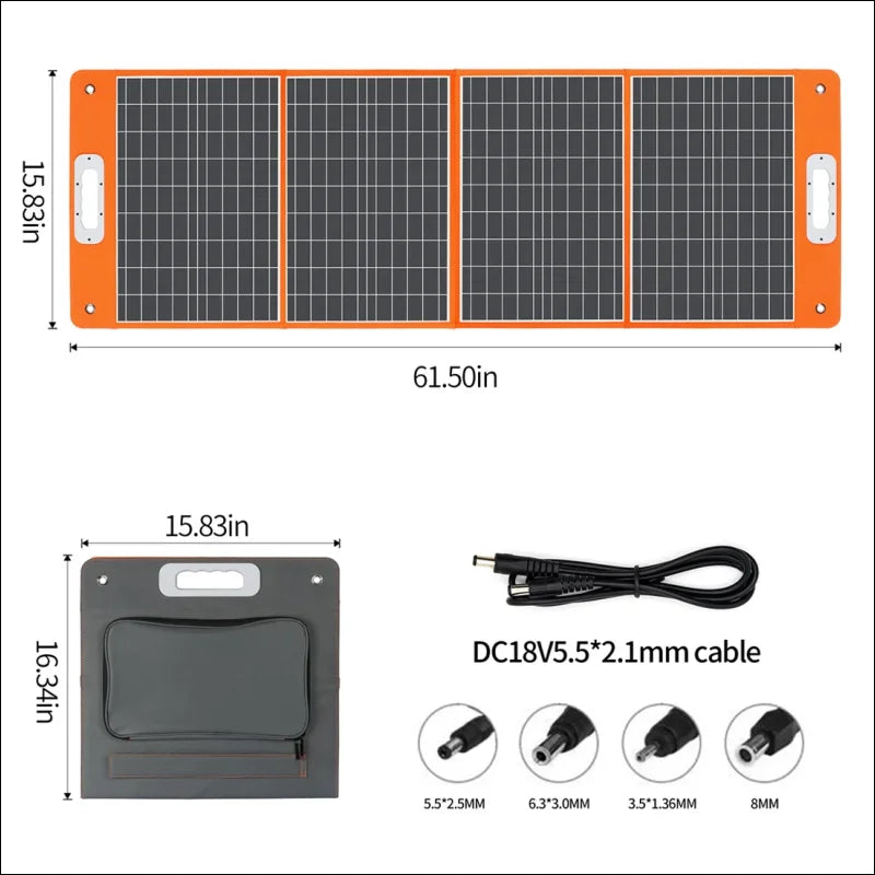 100w solarpanel faltbares solarmodul mit batterie und usb-kabel für 560w powerstation kit