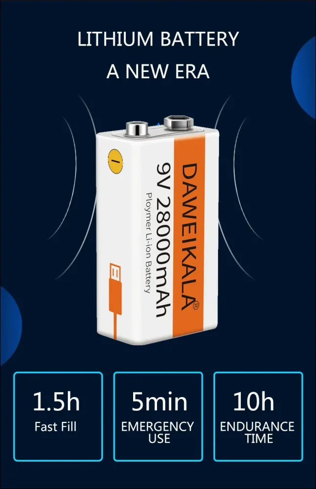 Lithium-akku mit daweikal’-schriftzug und 28000mah kapazität.