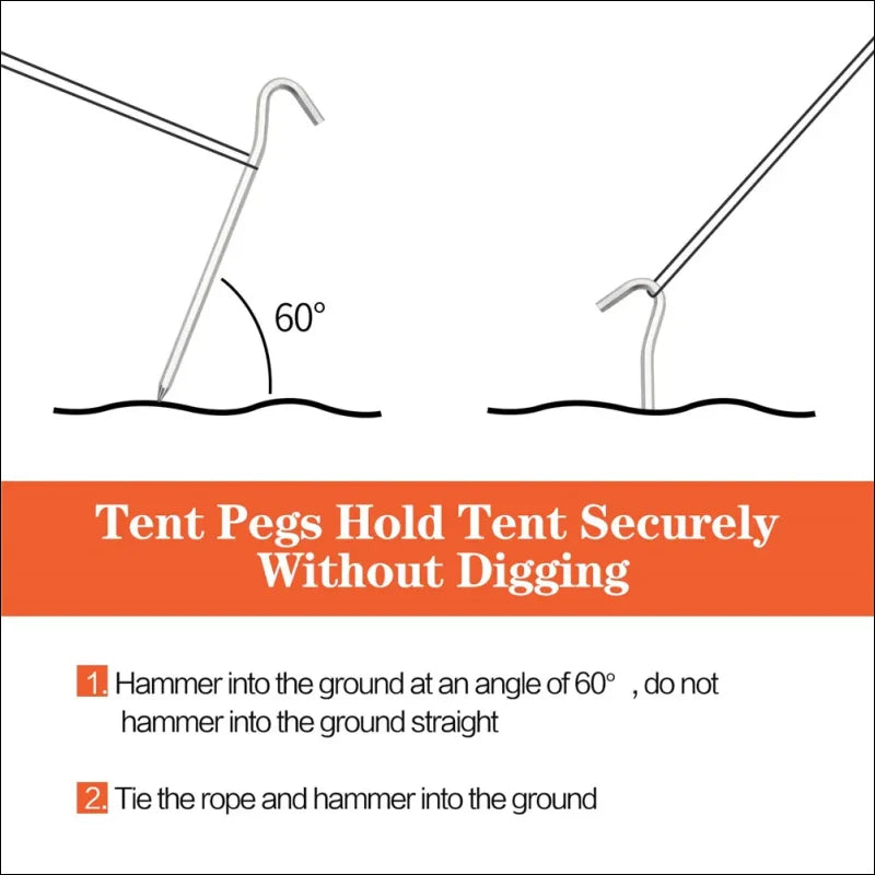 Tent accessories - tent pegs square or round, 18cm