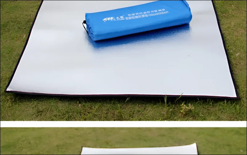 Waterproof, aluminum-coated tent floor mat in various sizes