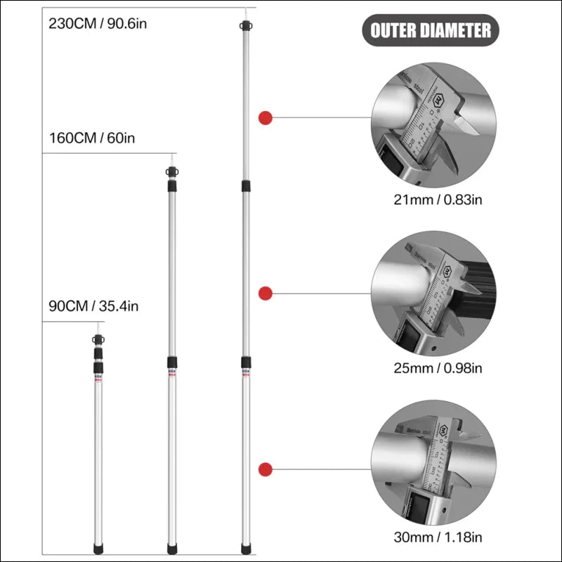 30mm aluminium teleskopstangen