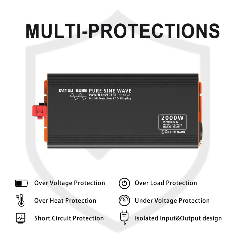 2000W Pure Sine Wave Inverter, Continuous Power