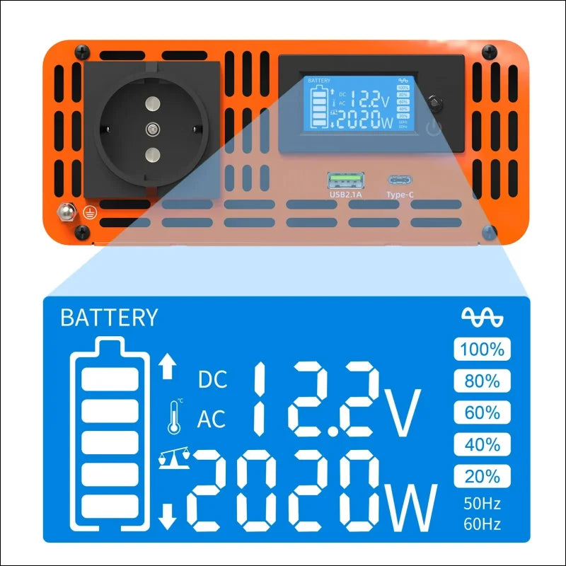 2000W Pure Sine Wave Inverter, Continuous Power