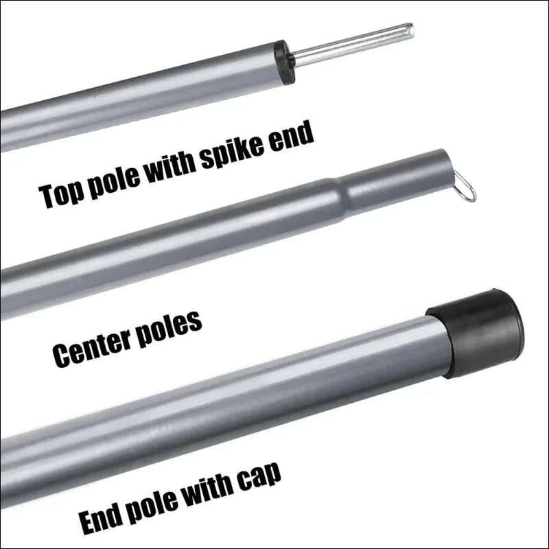 Aluminum tent poles with adjustable height