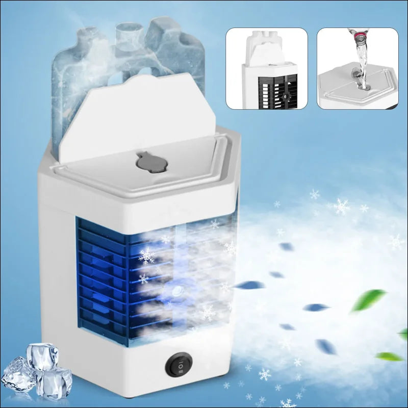 Air Conditioner Mini Air Conditioner with 2 Ice Maker Containers for Home