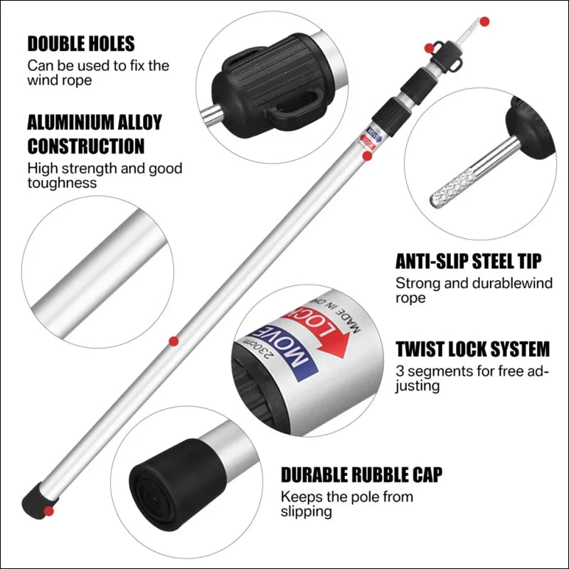 Teleskopstangen aus 30 mm dickem Aluminium für Outdoor