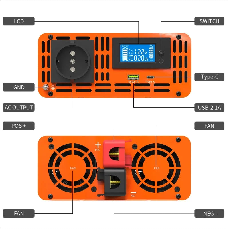 2000W Pure Sine Wave Inverter, Continuous Power