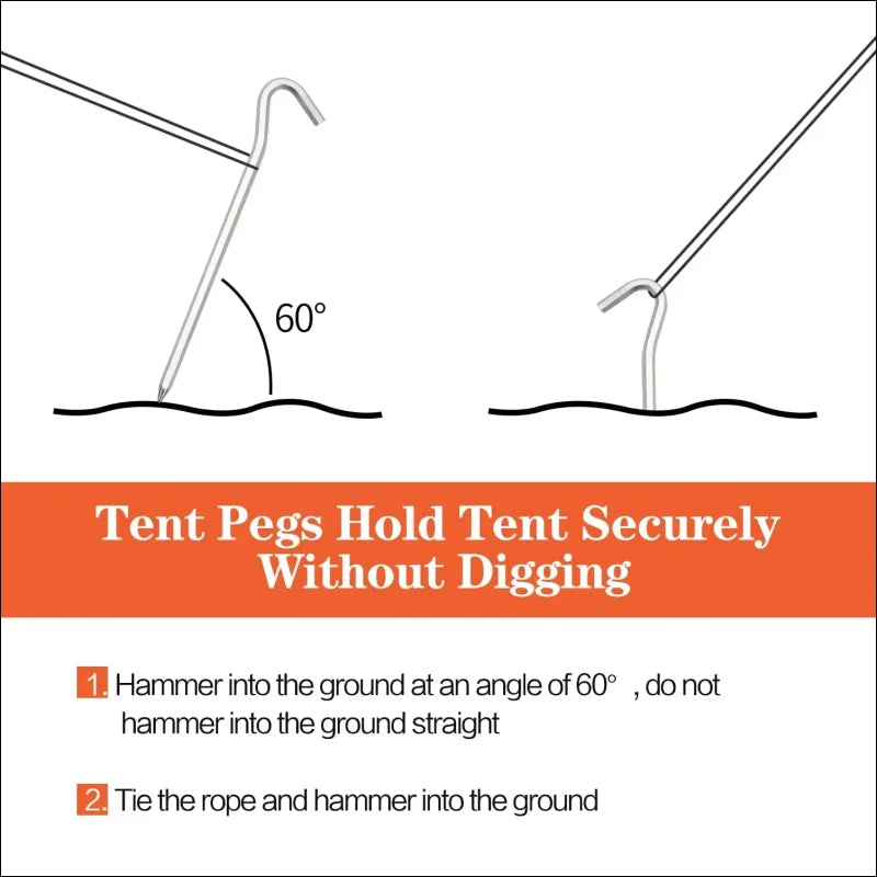 Tent accessories - tent pegs square or round, 18cm