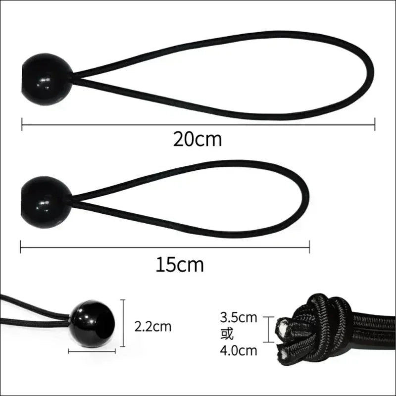 Adjustable tent accessories with elastic connectors