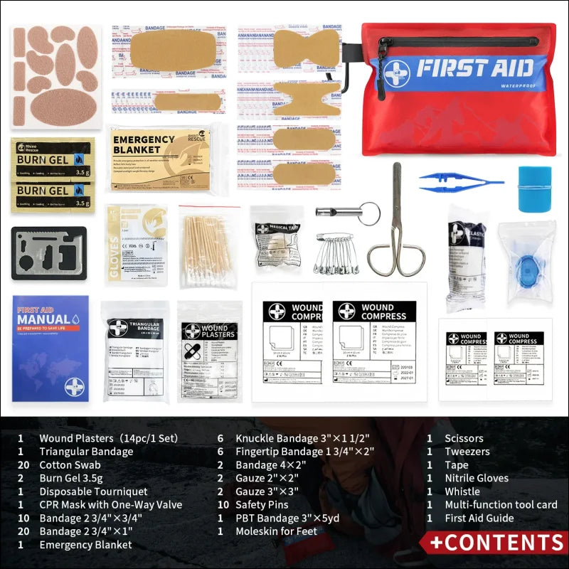 RHINO QUALITY Waterproof First Aid Kit, 107 pieces