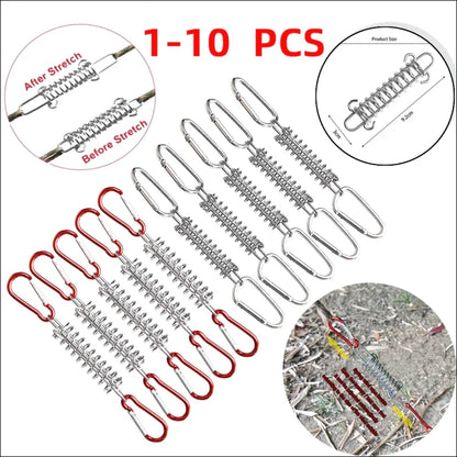 Gefederter windseilhaken für campingzelte