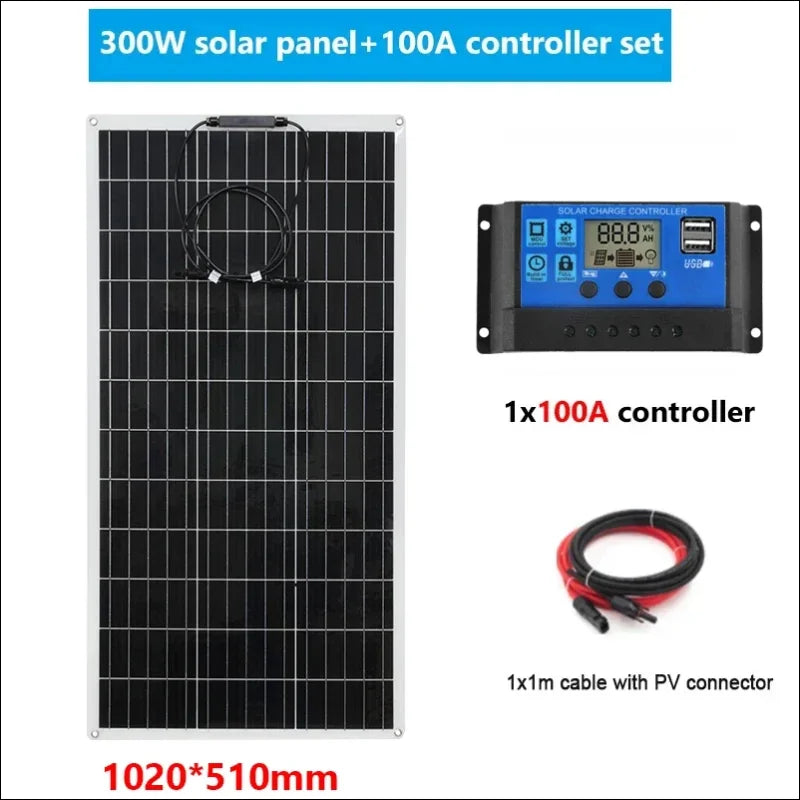 300 w monokristallines solarsystem mit wechselrichter