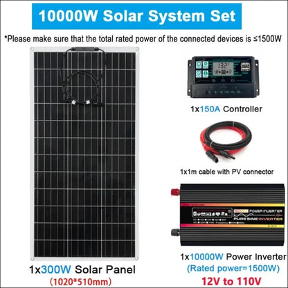 300 w monokristallines solarsystem mit wechselrichter