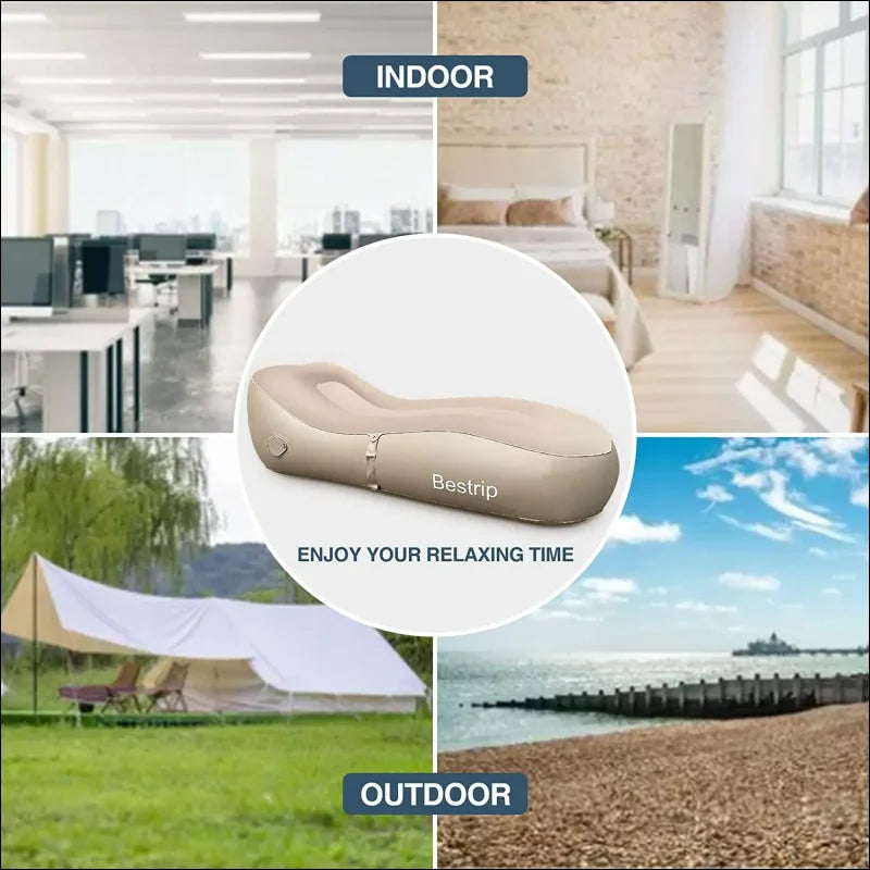 Tragbare aufblasbare couch – ergonomisches design automatisches aufblasen camping ausstattung 6