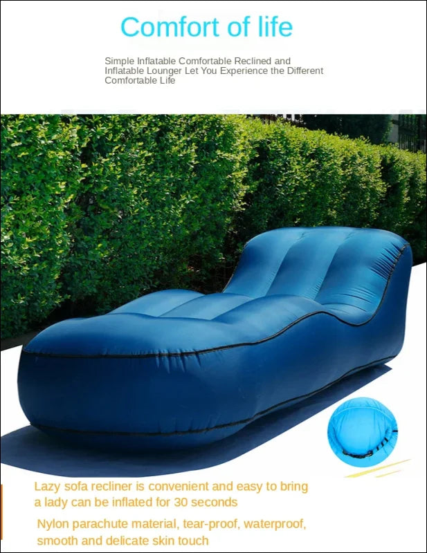 Aufblasbares sofa - geschwungene liege – wasserdichtes strandbett aus nylon camping ausstattung 4