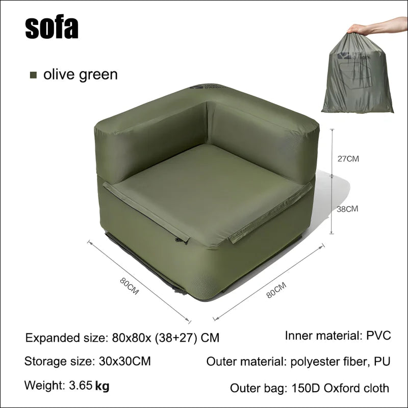 Das camping aufblasbare sofa produkt: camping traumsofa mit sitzkissen für gemütlichkeit