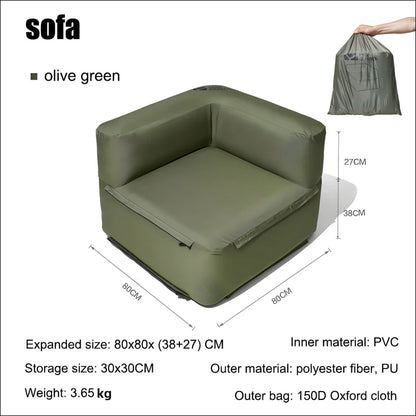 Das camping aufblasbare sofa produkt: camping traumsofa mit sitzkissen für gemütlichkeit