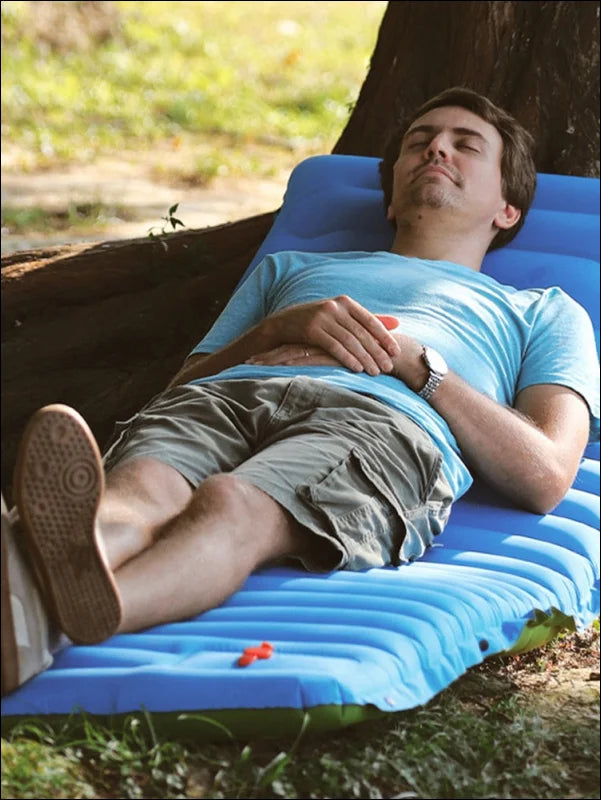 Tragbare Campingmatte | Integrierte Pumprippenmatratze