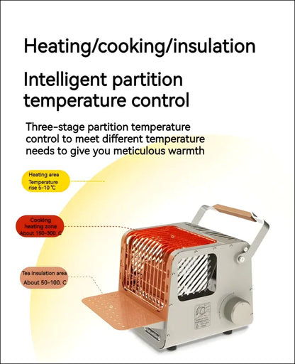 Campingkocher aus edelstahl – multifunktions - heizgerät