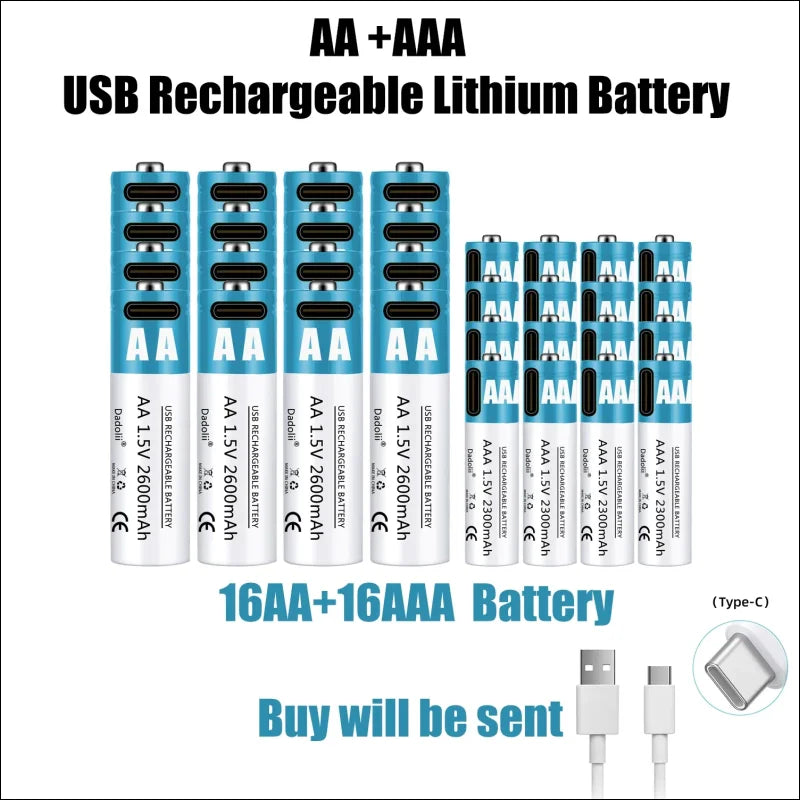 Über usb wiederaufladbare lithiumbatterien in den größen aa und aaa.