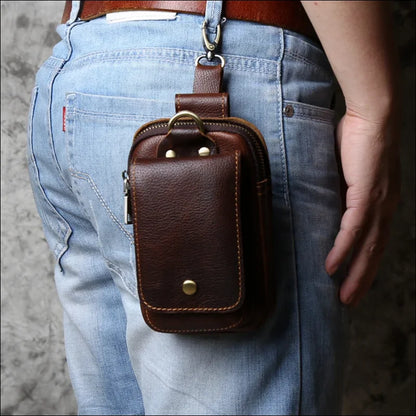 Echte leder bauchtasche für herren mit schützendem handyfach in stilvollem design