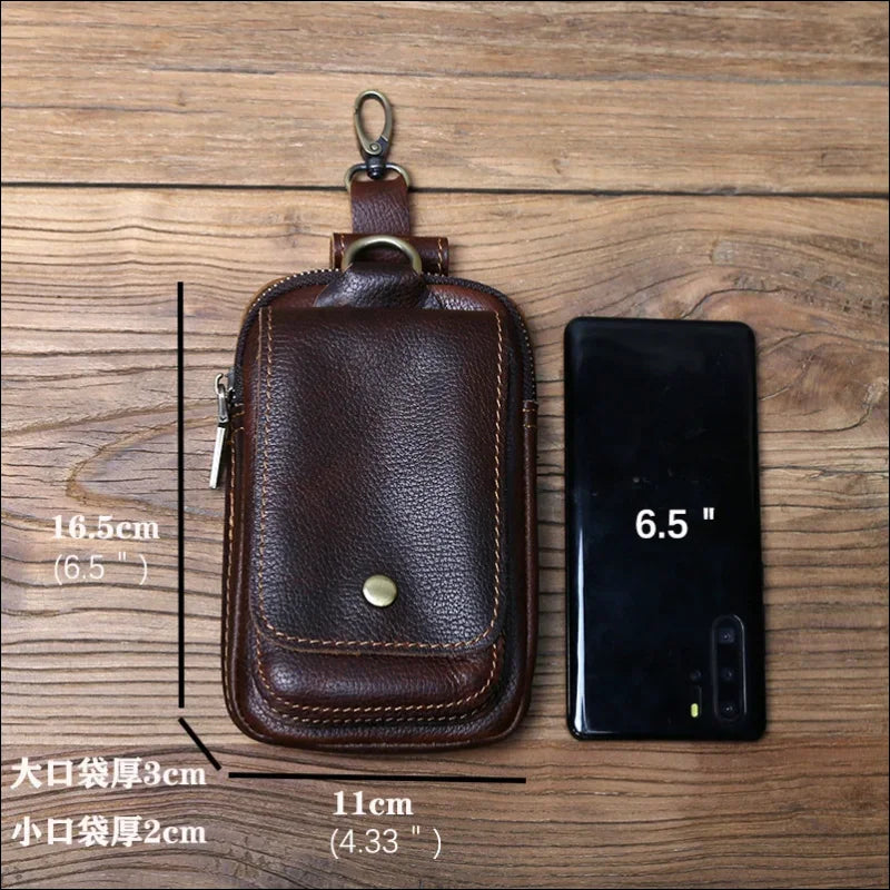 Echte leder bauchtasche für herren - elegante schutzhülle für das iphone