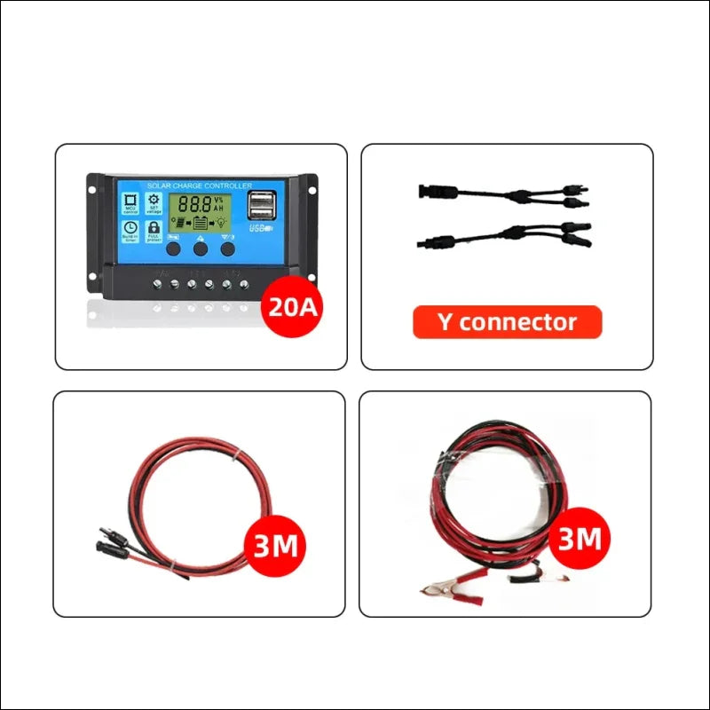 Solar Charge Controller mit LCD und Kabel für Solarpanel flexibel mit Garantie