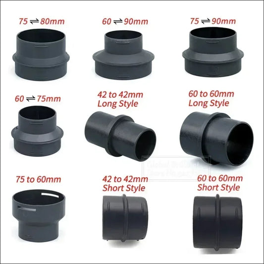 Schwarz kunststoffverbindungen für auto-heizungsrohr 42/60/75/90mm duct joiner connector