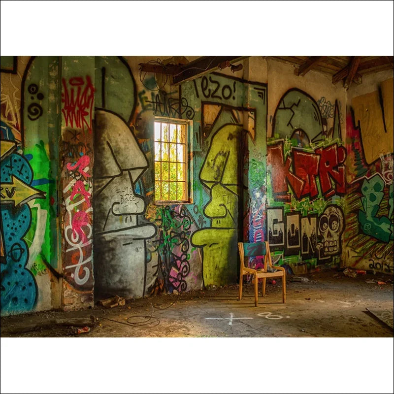 Ein raum mit graffiti an den wänden, teil 1 graffiti antique brick wall photography backdrops