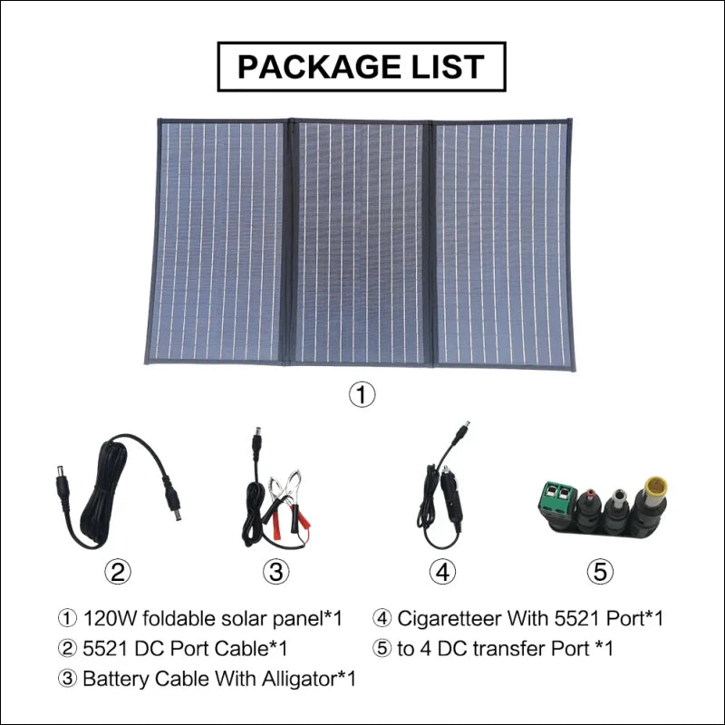 Faltbares solarmodul mit drei abschnitten und nadelstreifenmuster.