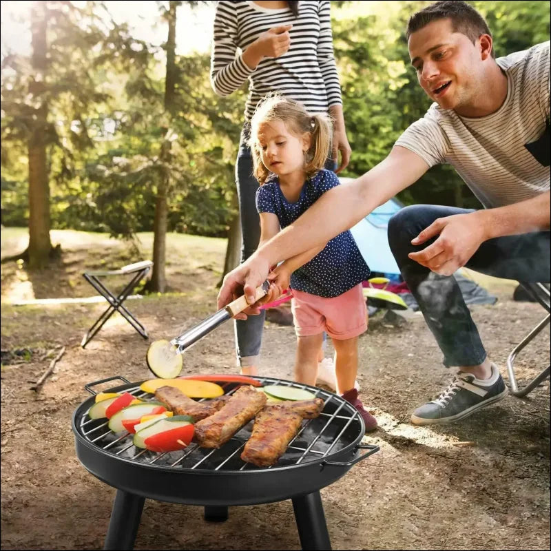 Feuerstelle 62 cm durchmesser mit griffen zum grillen und heizen, bbq bei 500°c möglich