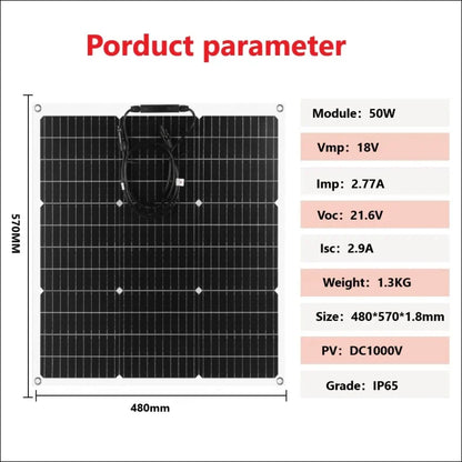 Solarmodul mit nebenstehenden produktspezifikationen.