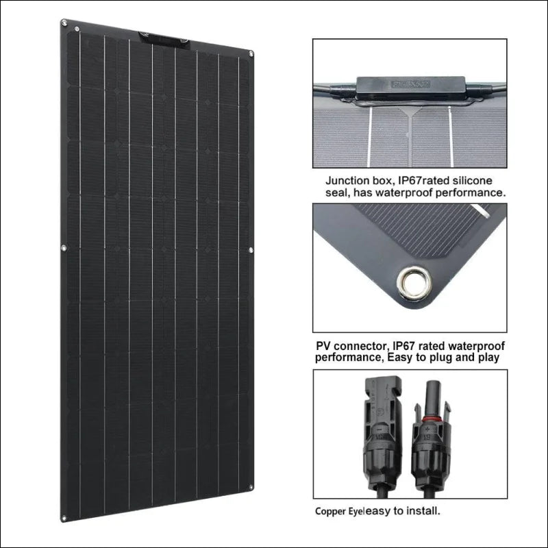 Schwarzes flexibles solarpanel zum erweitern 970x540 mm für weiteres solarmodul kaufen