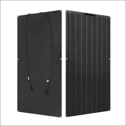 Flexibles solarpanel 970x540 mm zum erweitern - front- und rückansicht zur solarfläche vergrößern