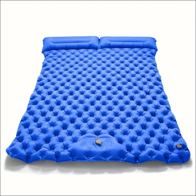 Blaues Camping-Luftmatte 200x120cm mit integrierter Fußpumpe passend für Fahrzeuge