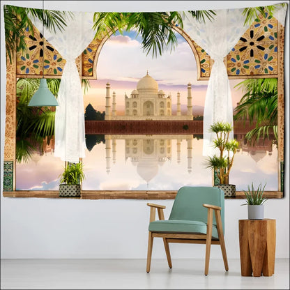 Tapestry mit Taj Mahal, ideal für mediterrane Fensterdekoration und Wandbehang kaufen