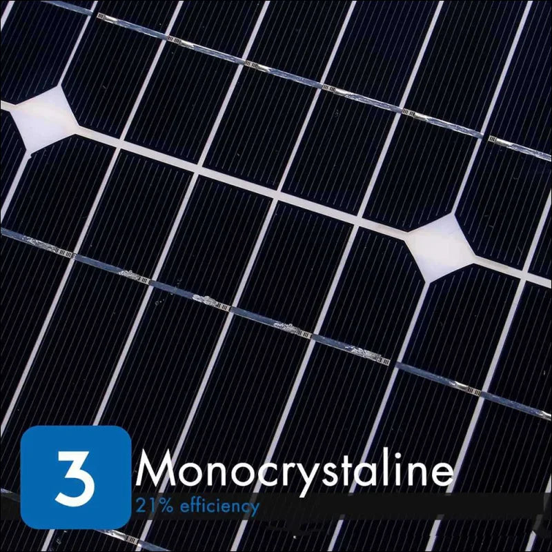 Nahaufnahme eines monokristallinen solarmoduls mit 21 % wirkungsgrad.