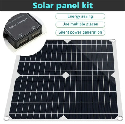 Solarpanel-set: tragbares 200-w-panel-kit mit dual-usb, lcd-solarregler und batterie