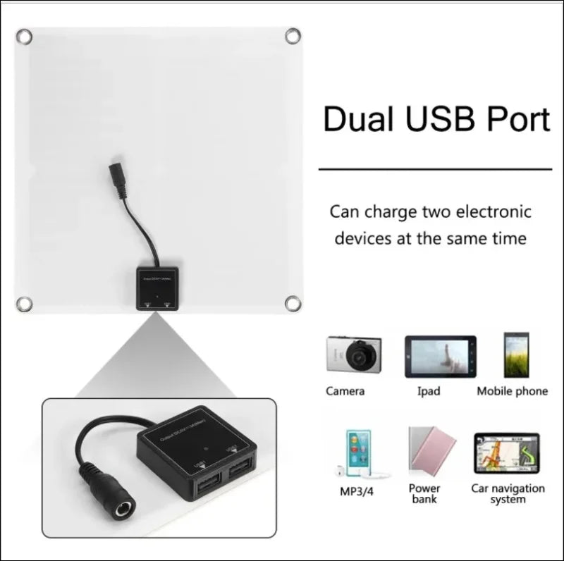 Tragbares 200-w-solarpanel-set mit dual-usb-ladegerät und lcd-solarregler für iphone, ipad