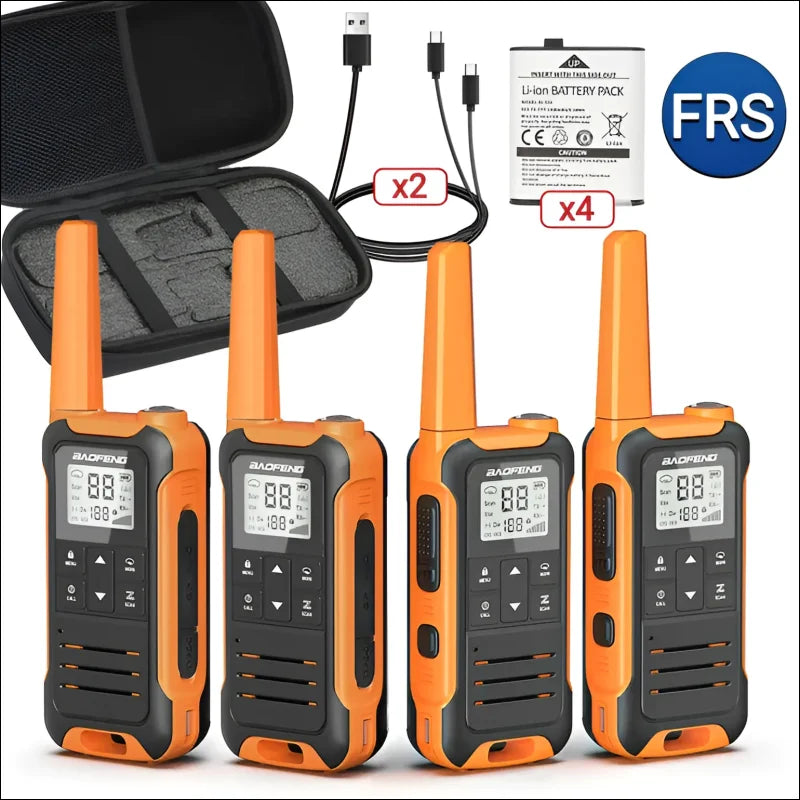 Lizenzfreie 4pcs baofeng f22 pmr frs walkie talkie mini-langstrecken-transceiver, wiederaufladbar