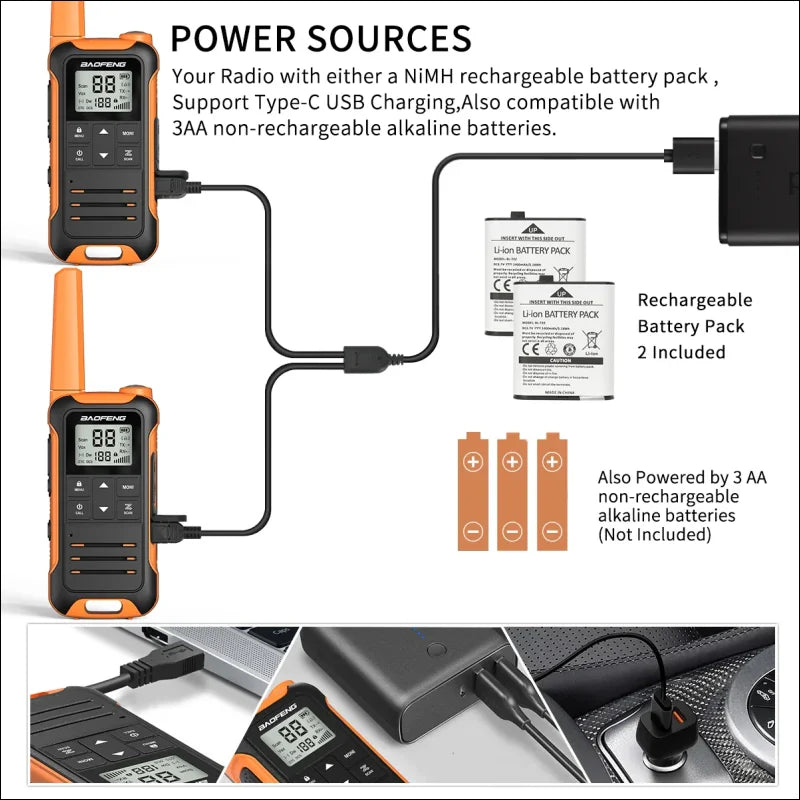 Anker powerbank mit ladegerät und lizenzfreien 4pcs baofeng f22 pmr frs walkie talkies