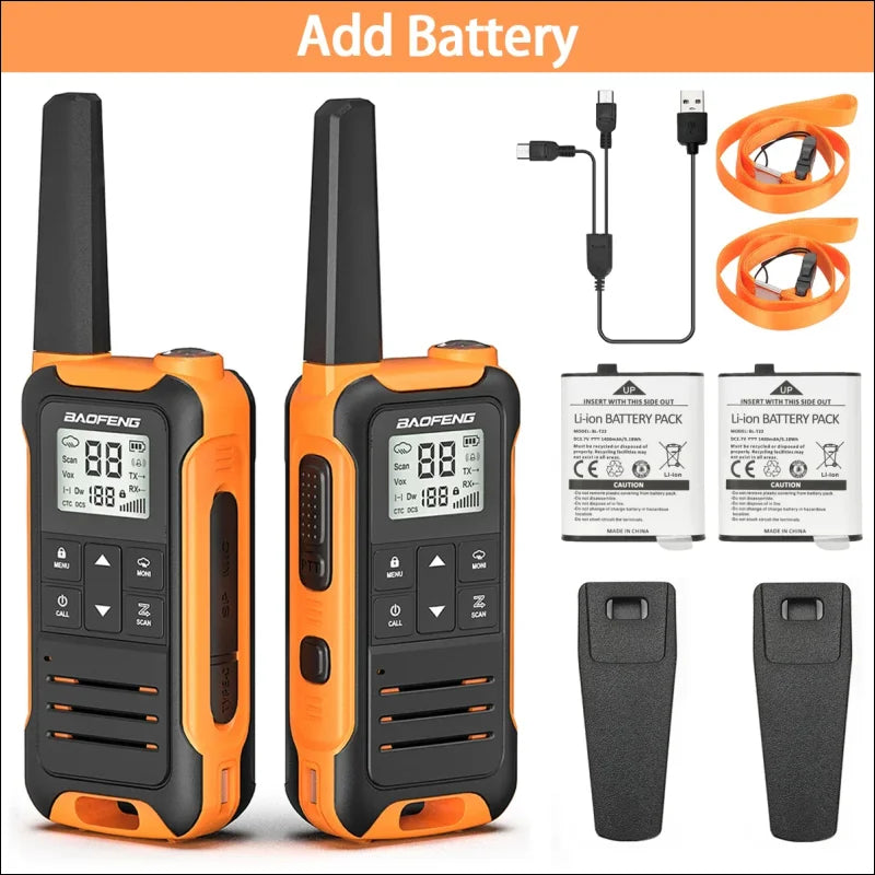 2 lizenzfreie pmr frs walkie talkies mit ladegerät aus 4pcs baofeng f22 set