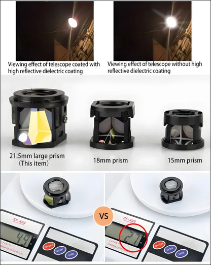 21,5 mm prisma für ein teleskop oder ein optisches instrument.