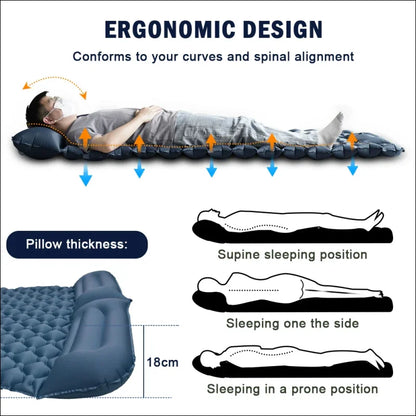 Ergonomische Schlafmatte mit integrierter Pumpe, passend für Autos und optimale Körperunterstützung