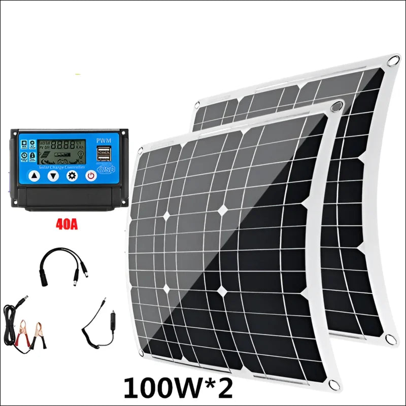 100w solarmodul für fahrzeuge, absorbiert sonnenlicht, mit batterie und ladegerät